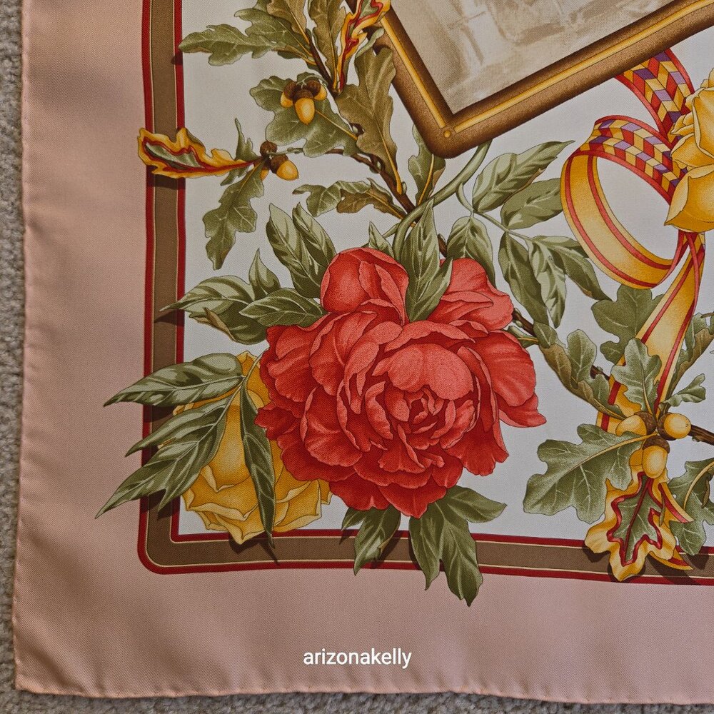 *RARE* Salvatore Ferragamo Omaggio a DePisis Silk Scarf Hand Rolled - Picture 8 of 16